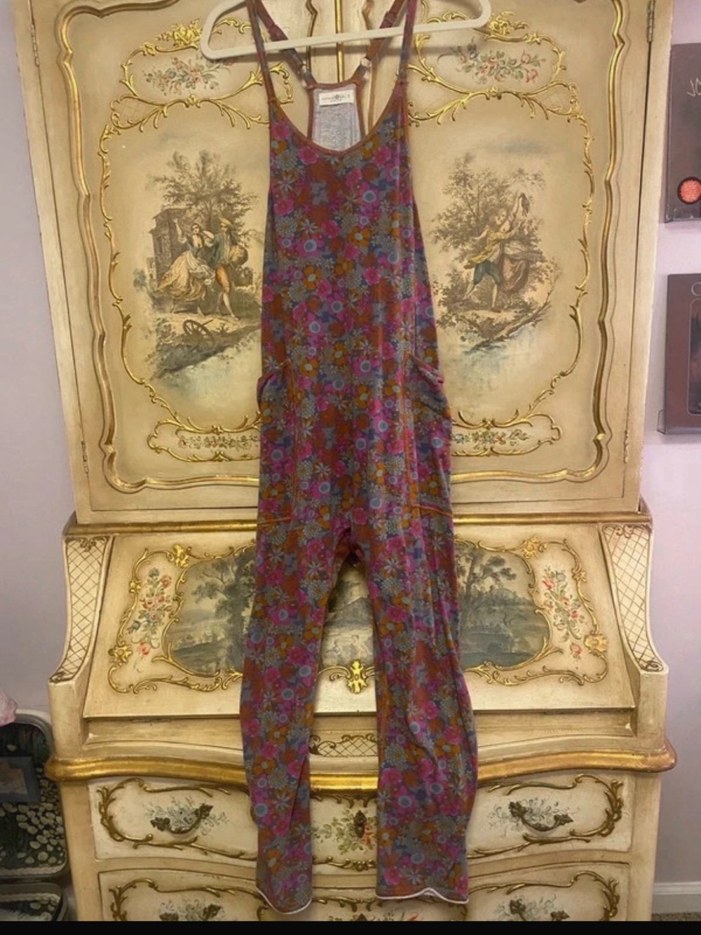 NATURAL LIFE Floral Print Jumpsuit - Purple & Teal Multi